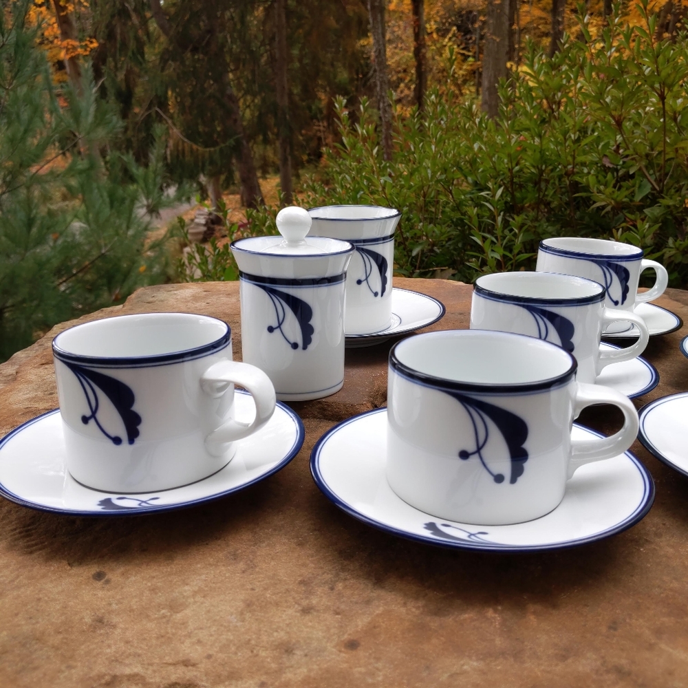 Rare! Dansk Flora Bayberry Floral Portugal Porcelain Tea Service Set for 6 - Picture 8 of 9